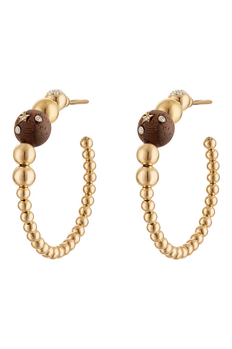 Beaded Hoop Earrings, Main, color, YELLOW GOLD