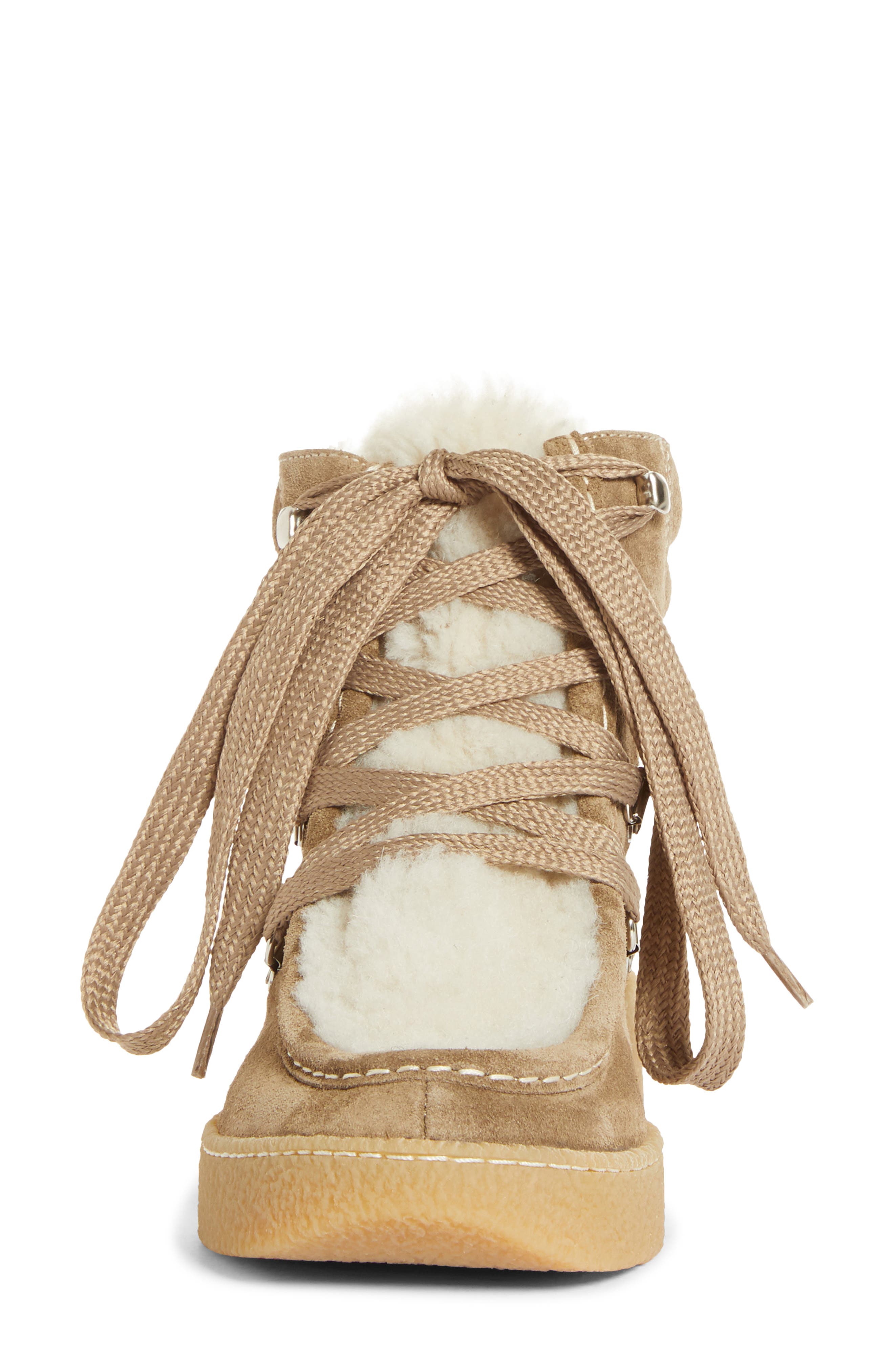 Isabel Marant Alpica Genuine Shearling Hiking Boot, Alternate, color, 