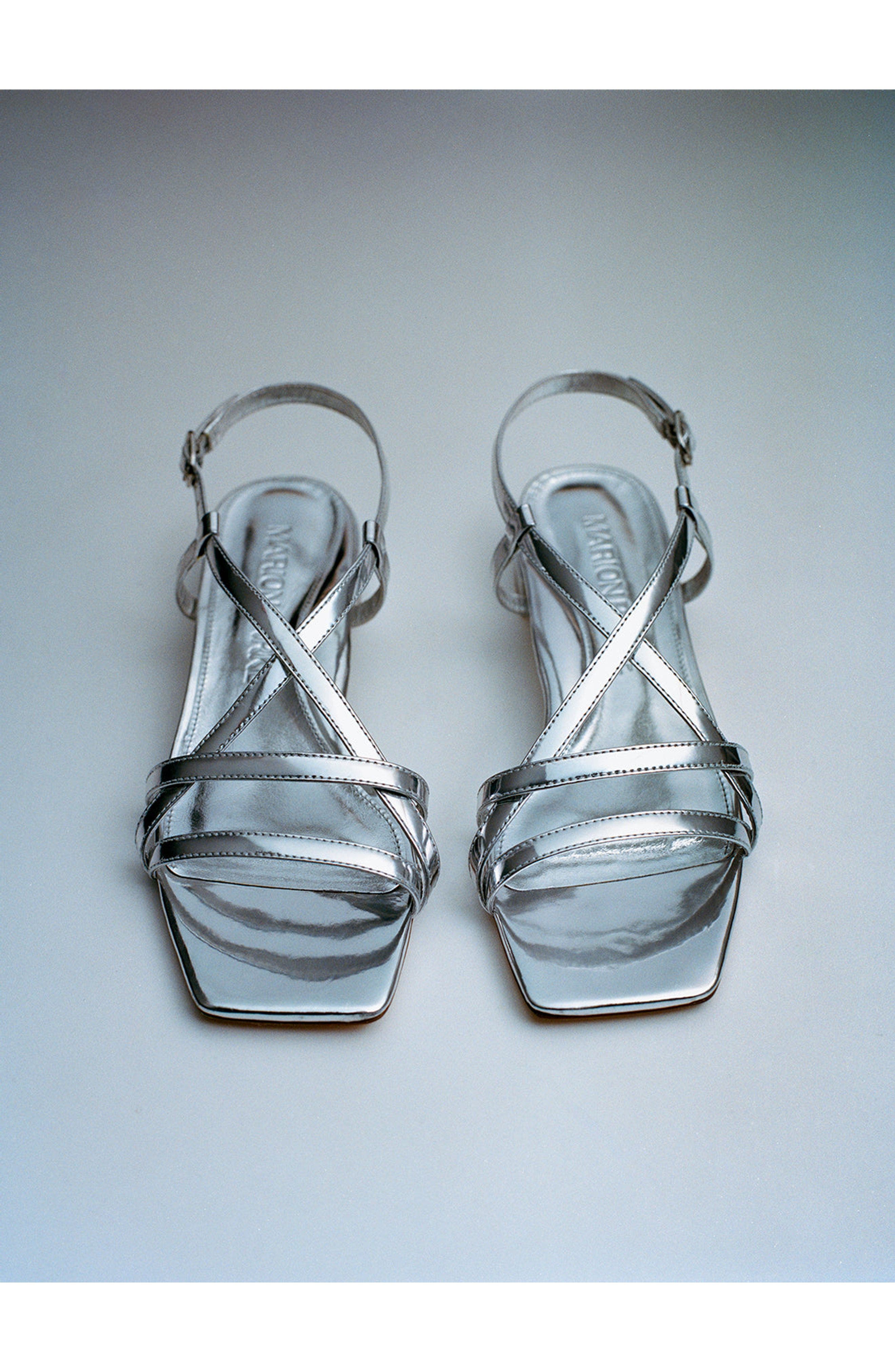MARION PARKE Sabine Flat | Mirrored Leather, Alternate, color, 