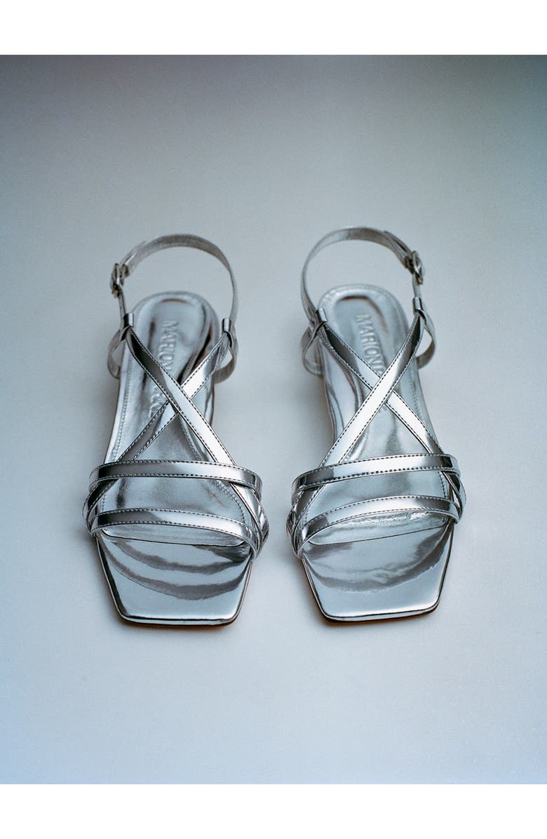 MARION PARKE Sabine Flat | Mirrored Leather, Alternate, color,