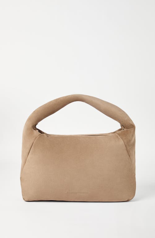 Brunello Cucinelli Suede Bc Duo Hobo Bag In Brown