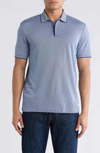 DENIM AND FLOWER Tipped Quarter Zip Knit Polo