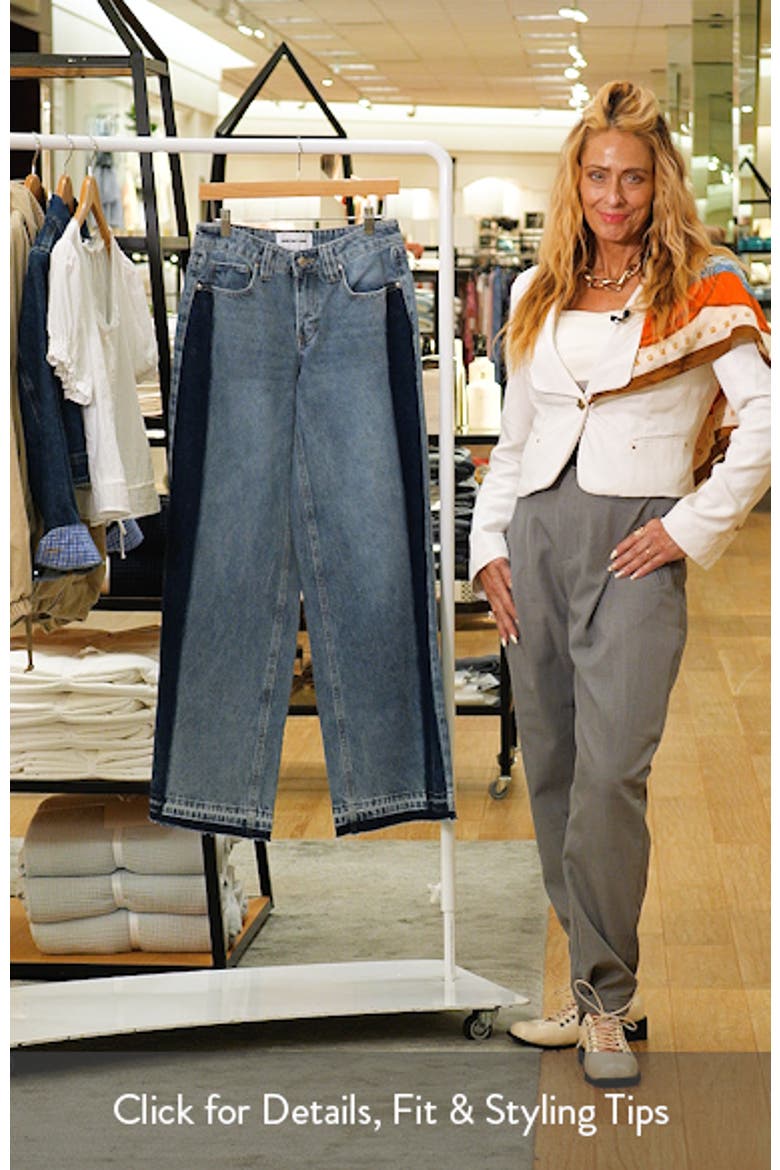 Maya Two-Tone Mid Rise Ultra Wide Leg Jeans video