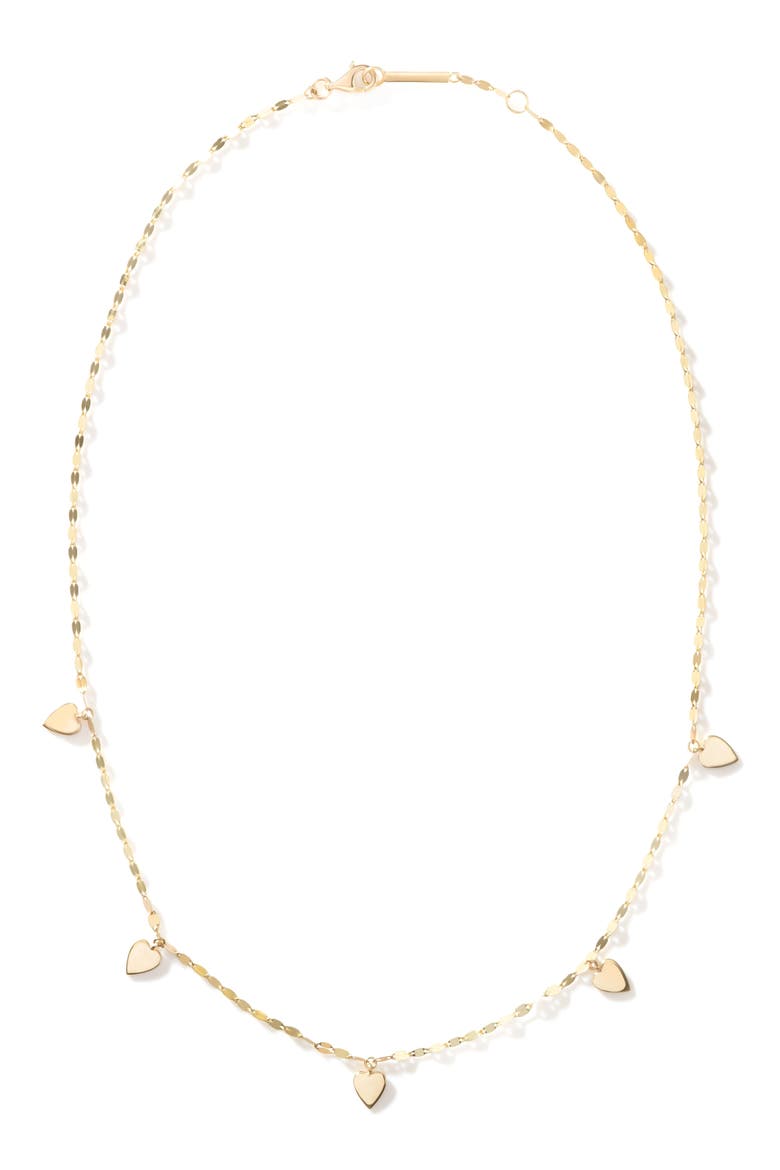 Mini Heart Charm Necklace, Alternate, color, YELLOW GOLD