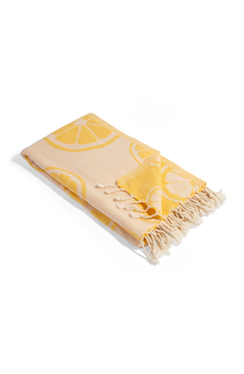 InfuseZen Citrus Lemon Organic Cotton Reversible Turkish Towel, Alternate, color, 