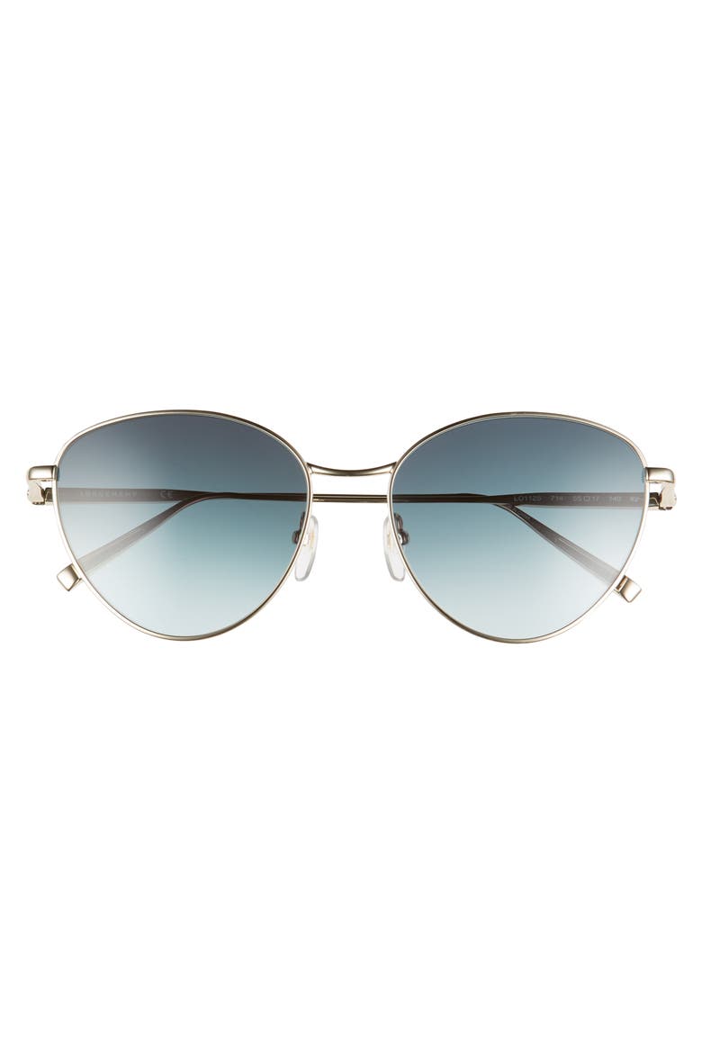 55mm Round Sunglasses, Alternate, color, GOLD/ GREY GRADIENT