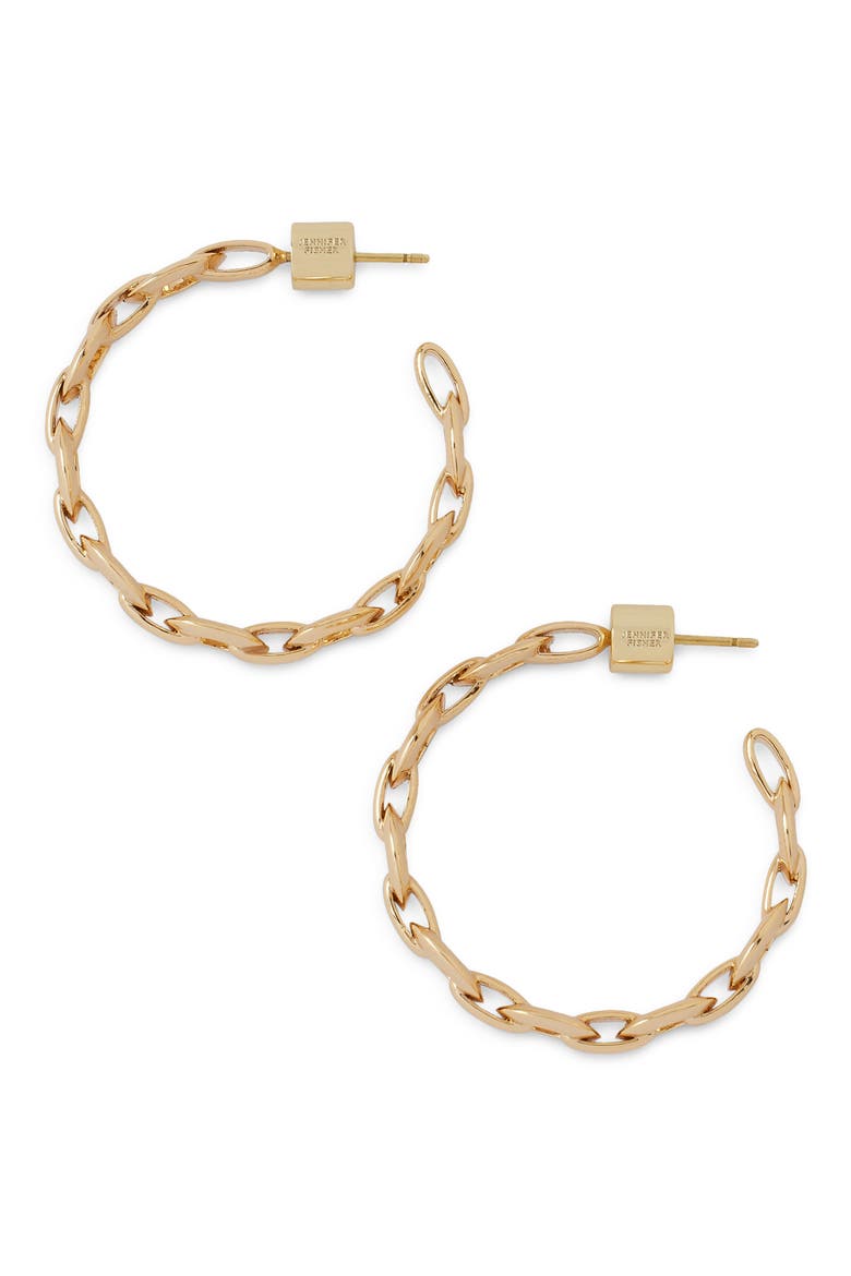 Link Mini Hoop Earrings (Nordstrom Exclusive), Main, color, YELLOW GOLD