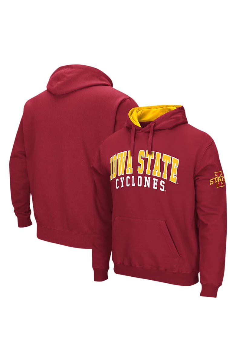 COLOSSEUM Men's Colosseum Cardinal Iowa State Cyclones Double Arch Pullover Hoodie, Alternate, color, Cardinal