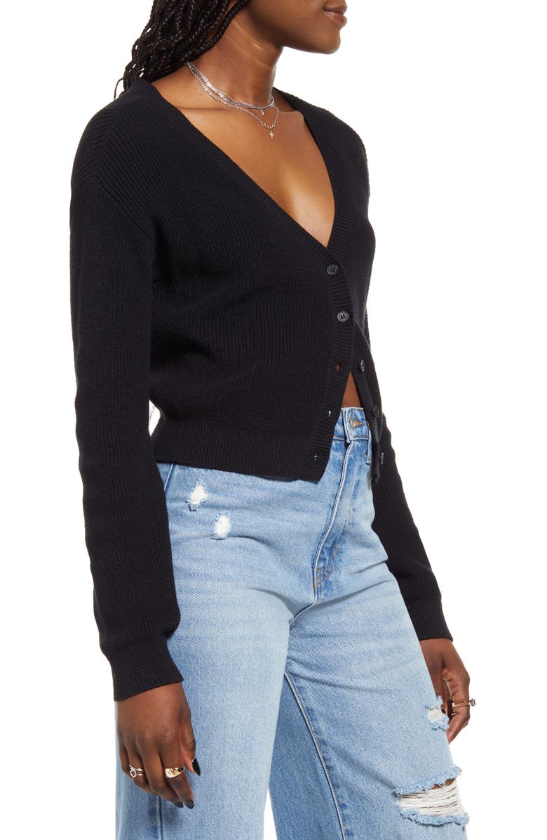 BP. Ribbed Cotton Blend Cardigan, Alternate, color,