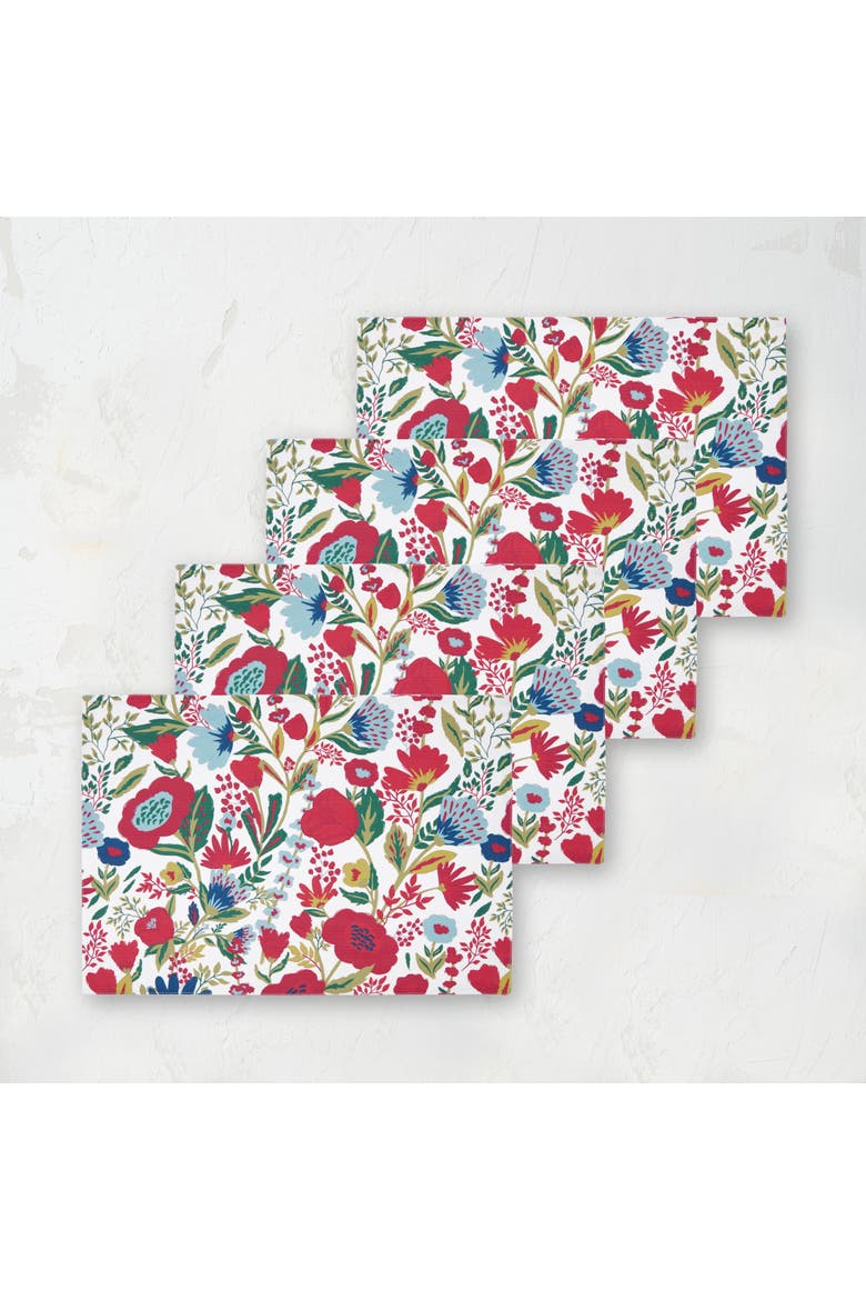 Bella Winter Placemats Set of 4, 13" x 19", Main, color, Red