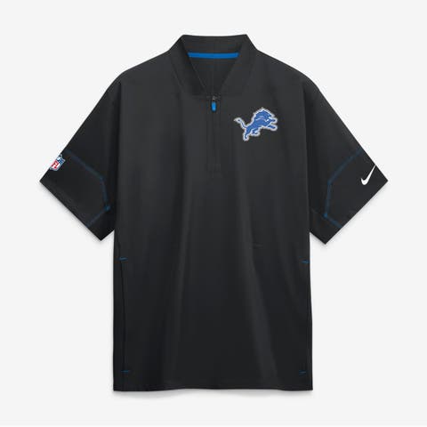 Men's Nike Black Detroit Lions Sideline Short Sleeve Quarter-Zip Coaches Jacket