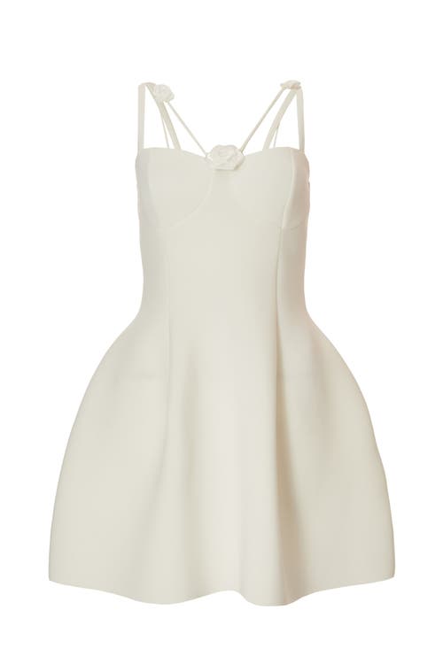 Quiz Mini Scuba Foam Dress With Trailing Floral Trim In White