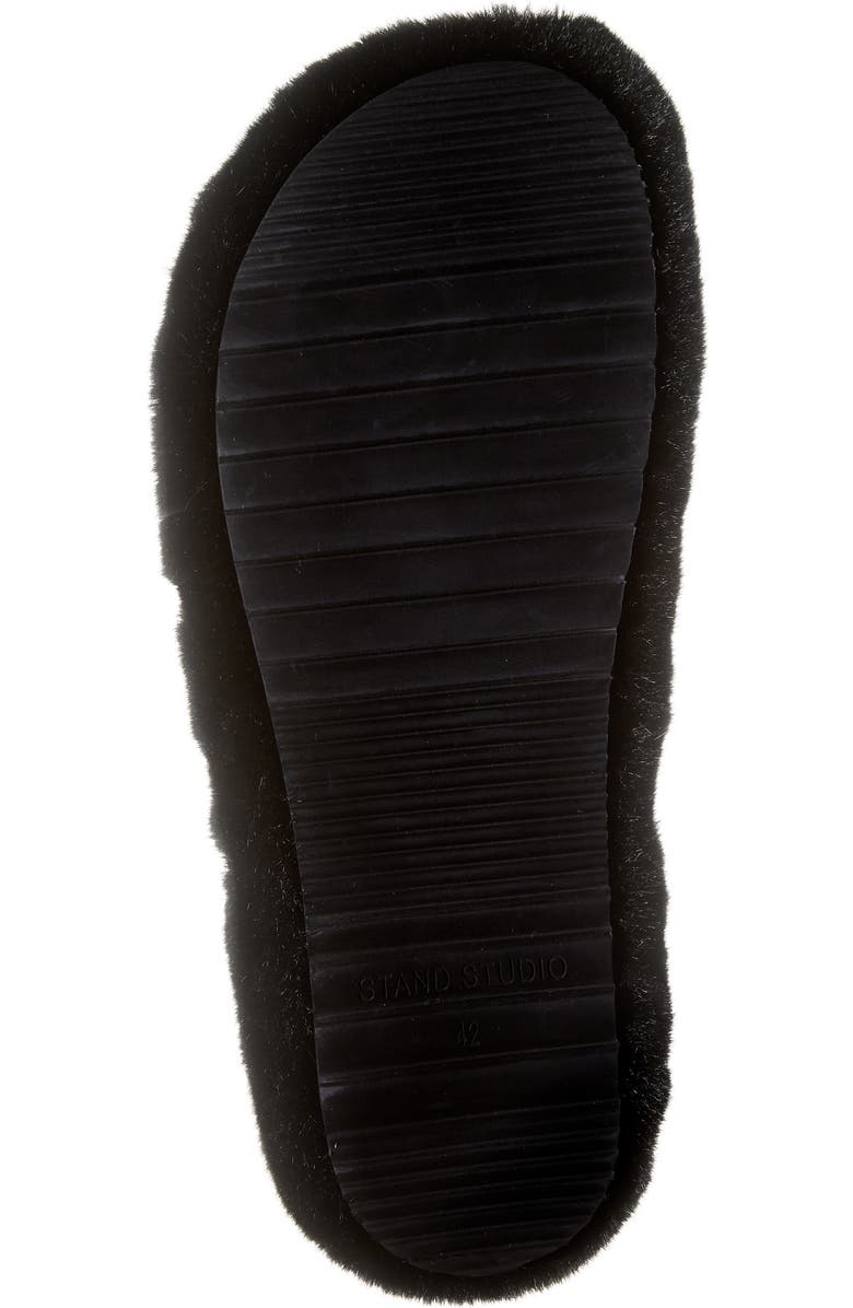 Stand Studio Leya Faux Fur Slide Sandal, Alternate, color,