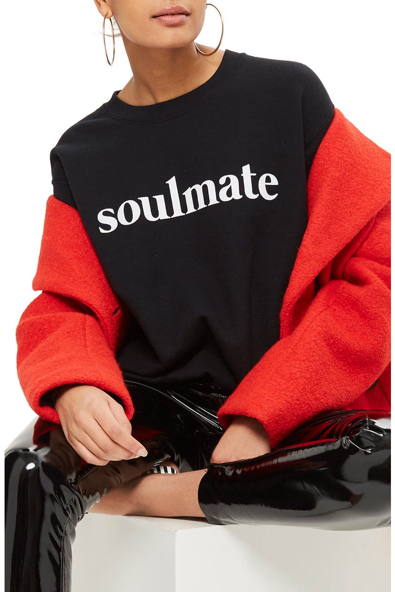 Soulmate Graphic Sweatshirt, Main, color, BLACK MULTI