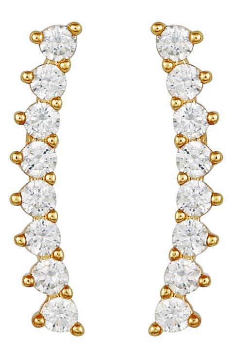 Cubic Zirconia Ear Climbers