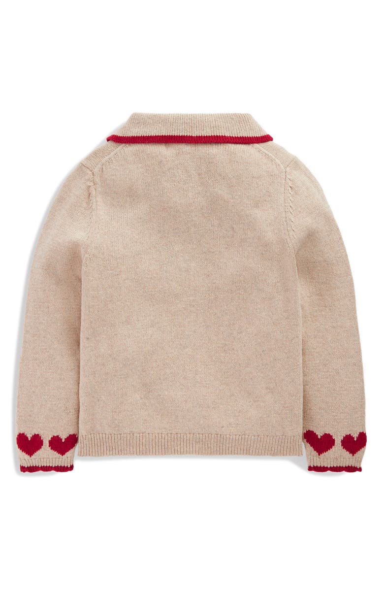 Mini Boden Kids' Logo Cardigan, Alternate, color, Chinchilla Melange Heart