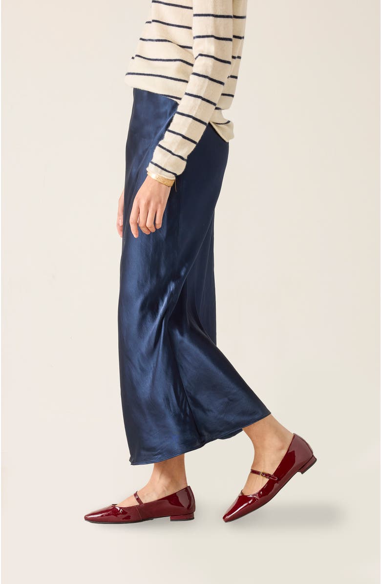 Voyageur by MERSEA Arles Satin Skirt, Alternate, color, Navy
