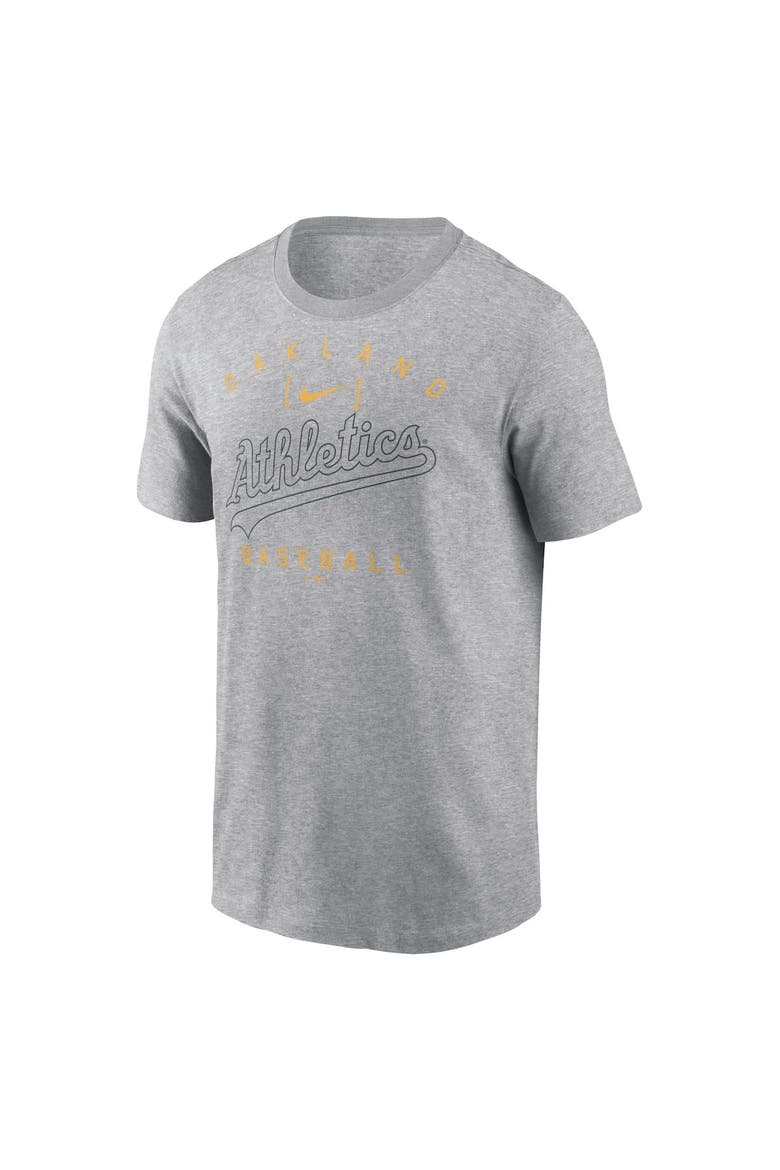 Men's Nike Heather Gray Oakland Athletics Home Team Athletic Arch T-Shirt, Alternate, color, Heather Gray