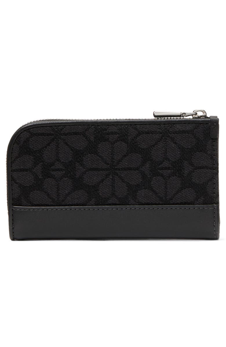 Kate Spade New York devin spade floral jacquard bifold wallet, Alternate, color, Black Multi.