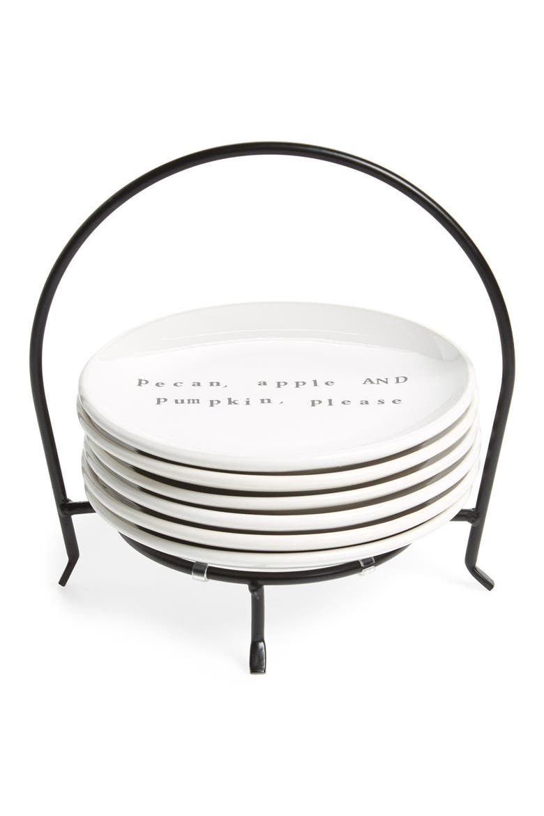 Thanksgiving Plates & Caddy, Main, color, WHITE