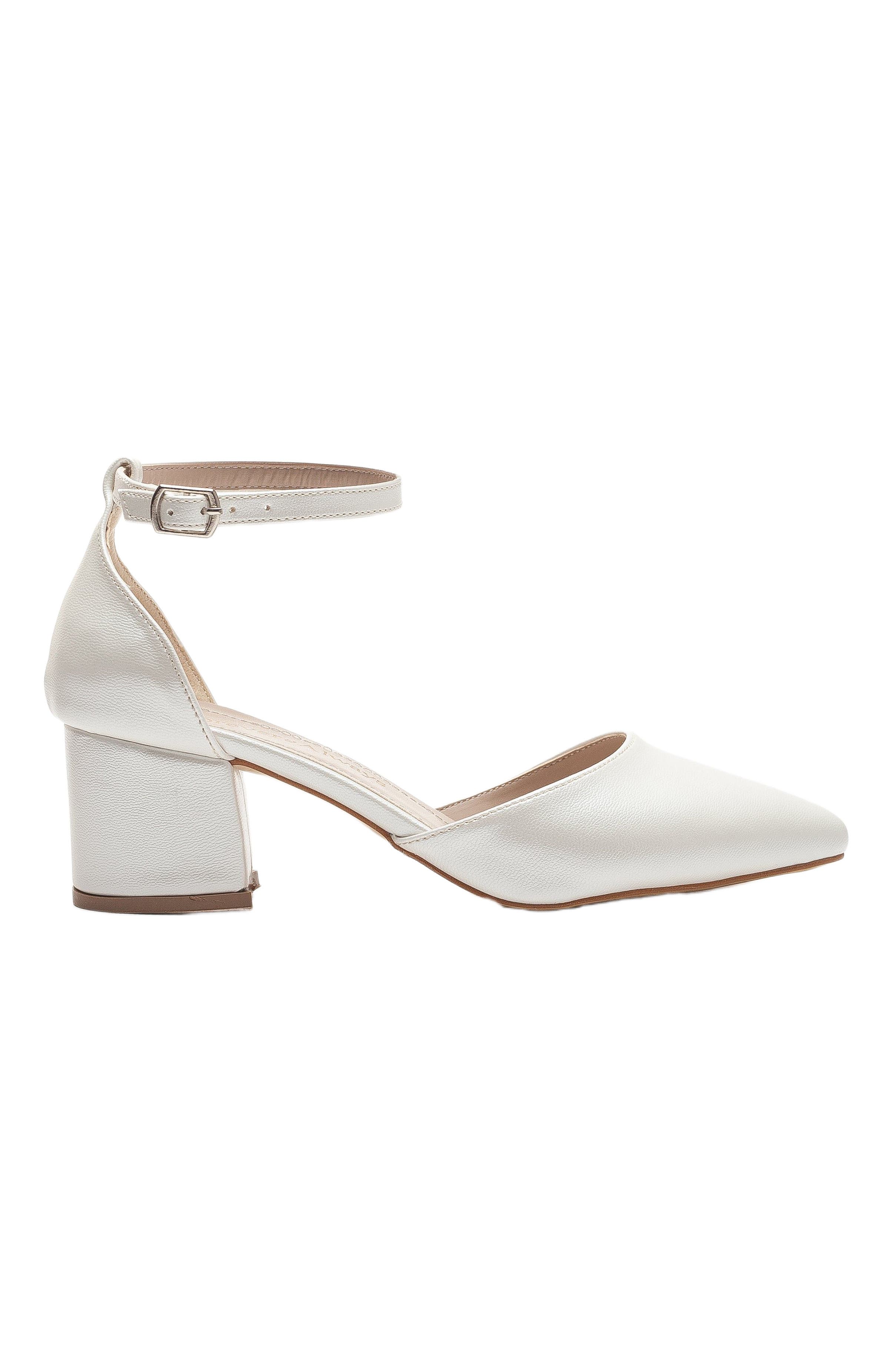 Miranda Low Block Heels with Pearls, Alternate, color, Ivory Faux Leather