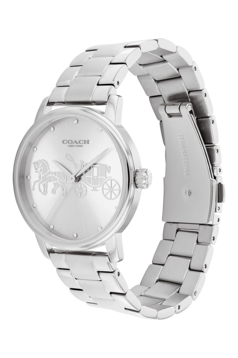 Grand Quartz Bracelet Watch, 36mm, Alternate, color, SILVER WHITE