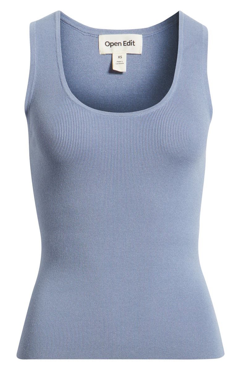 Open Edit Scoop Neck Sweater Tank, Alternate, color, Blue Umbra