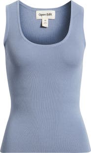 Open Edit Scoop Neck Sweater Tank