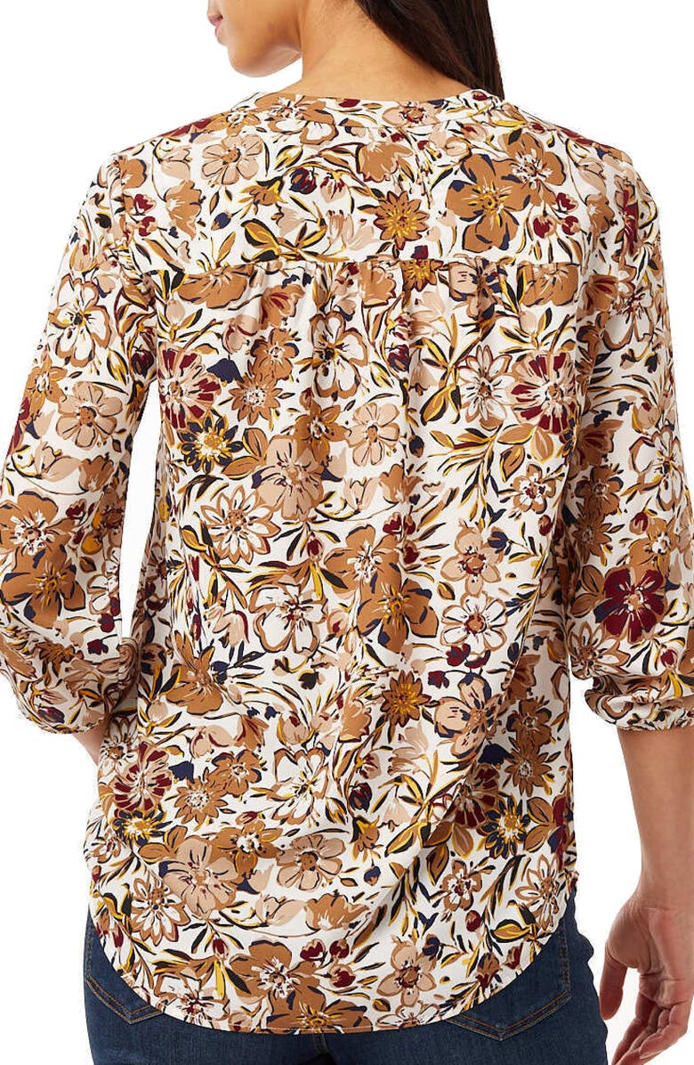 Jones New York Floral Pleat Front Top, Alternate, color,