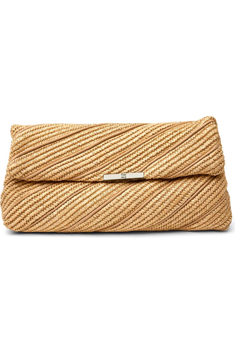 THINK ROYLN Embrace Clutch, Main, color, Beige/ Beige Luxe & Raffia