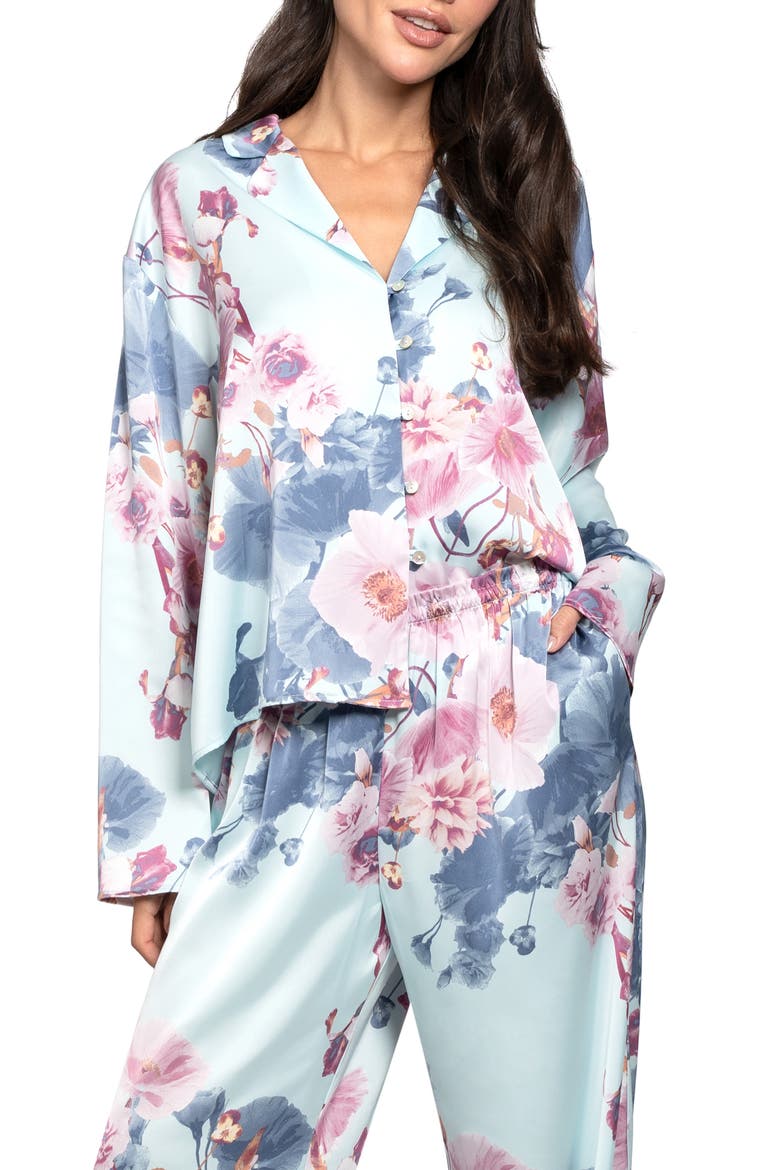 Georgia Stripe Pajamas, Alternate, color, BLUE FLORAL
