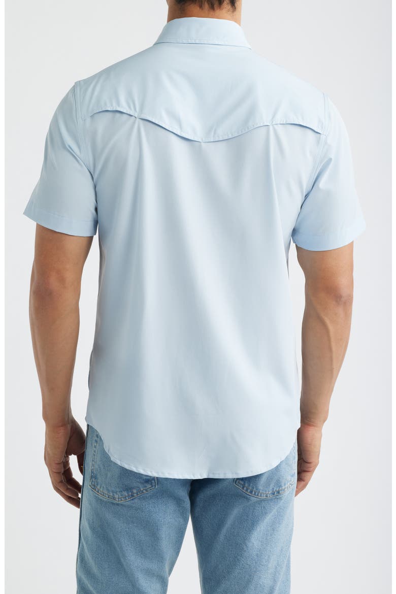 Performance Western Short Sleeve Button-Up Shirt, Alternate, color, SKY