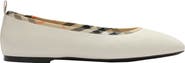 Burberry Check Trim Leather Robin Ballerinas
