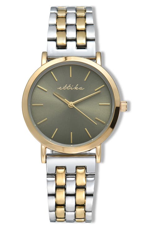 Classic Round Dial Two-Tone Bracelet Watch