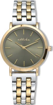 Ettika Classic Round Dial Two-Tone Bracelet Watch