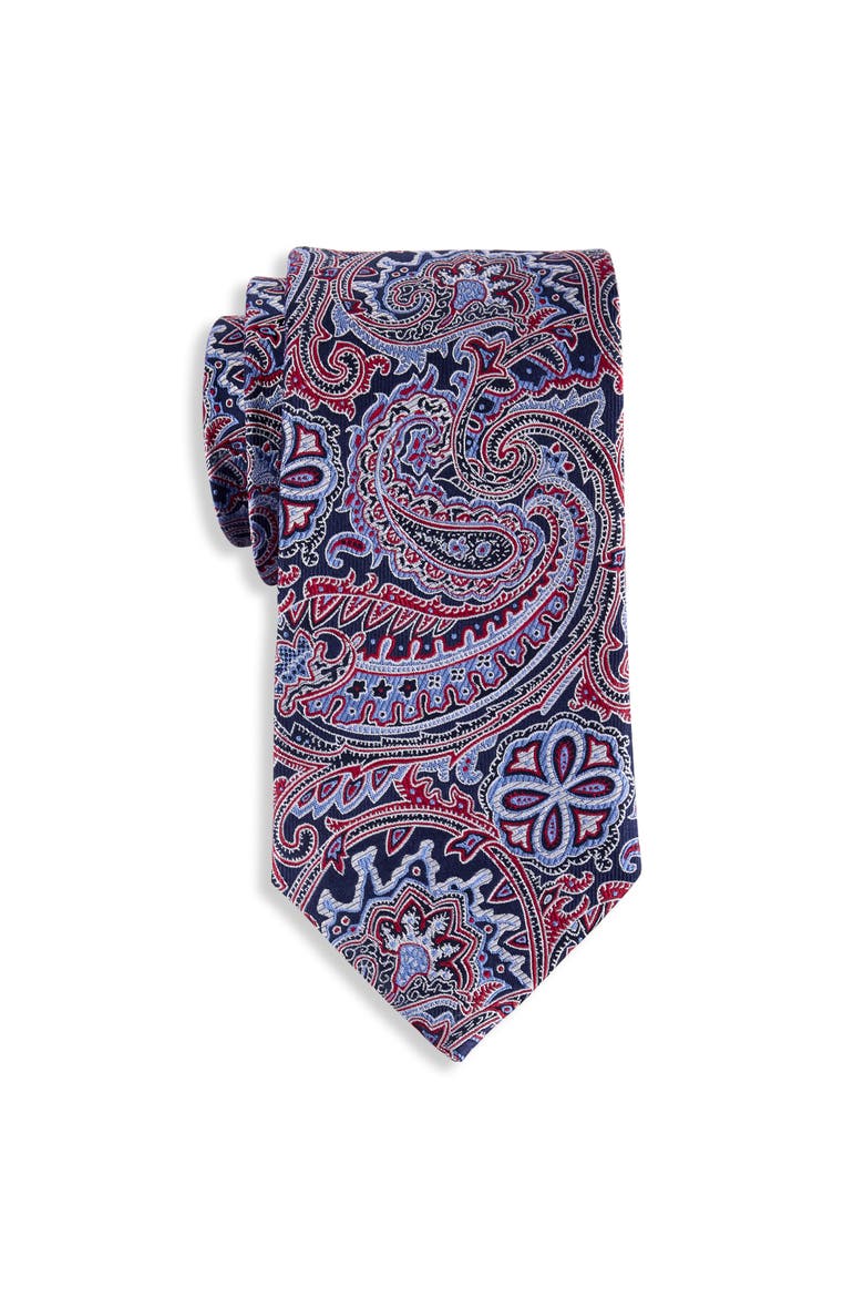 Big & Tall Paisley Tie, Main, color, NAVY