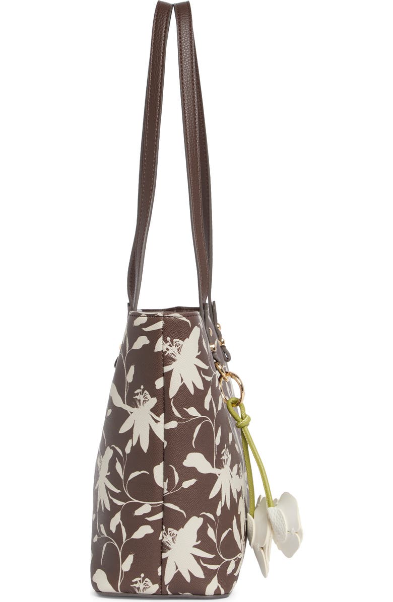 Nanette Lepore Faux Leather Tote with Removable Pouch, Alternate, color, Maple Fleur-Maple Gingham