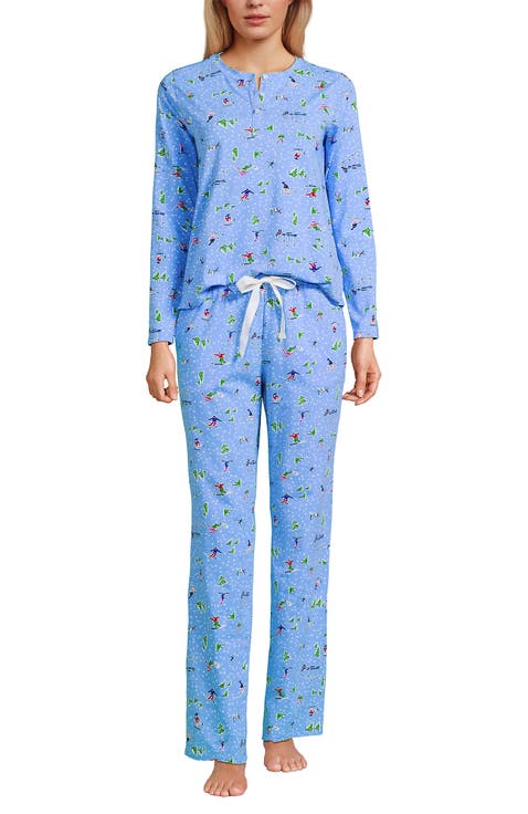 Petite Knit 2 Piece Pajama Set - Long Sleeve Top and Pants