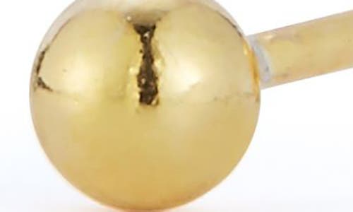Glaze Jewelry Set Of 3 Ball Stud 14k Gold Plated Silver Earrings In Brown