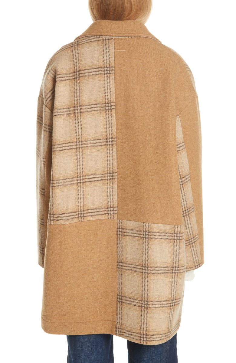 MM6 Maison Margiela Patched Wool Coat, Alternate, color, 