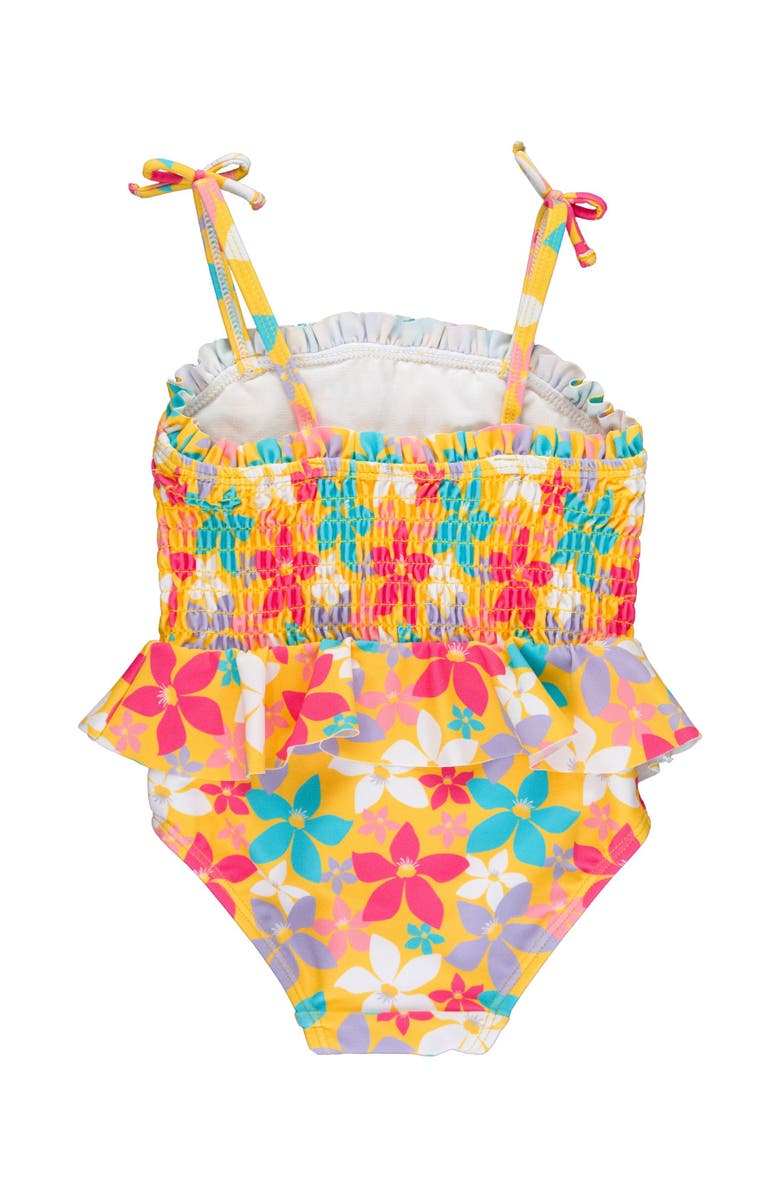 RuffleButts Girls UPF50+ Peplum Smocked Bodice One Piece, Alternate, color, 