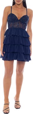 Jump Apparel Mesh Corset Minidress