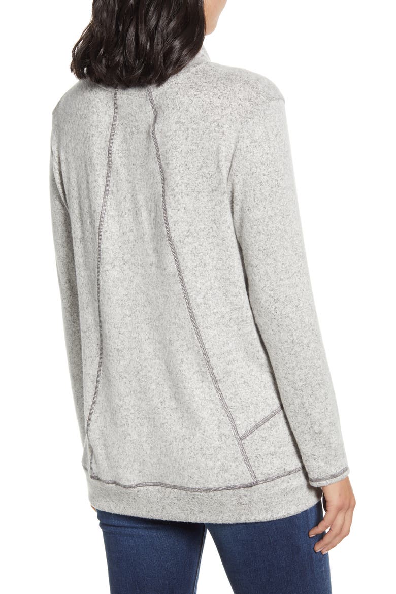 Cross Neck Seamed Pullover, Alternate, color, GREY
