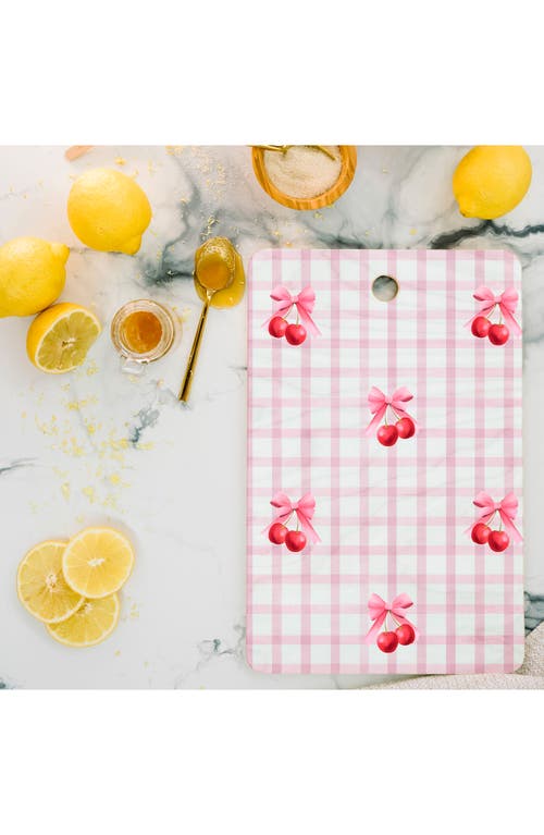 Deny Designs Cherries Cutting Board In Pink