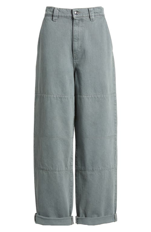 Frame The Cuffed Cotton Utility Pants In Slate Gray