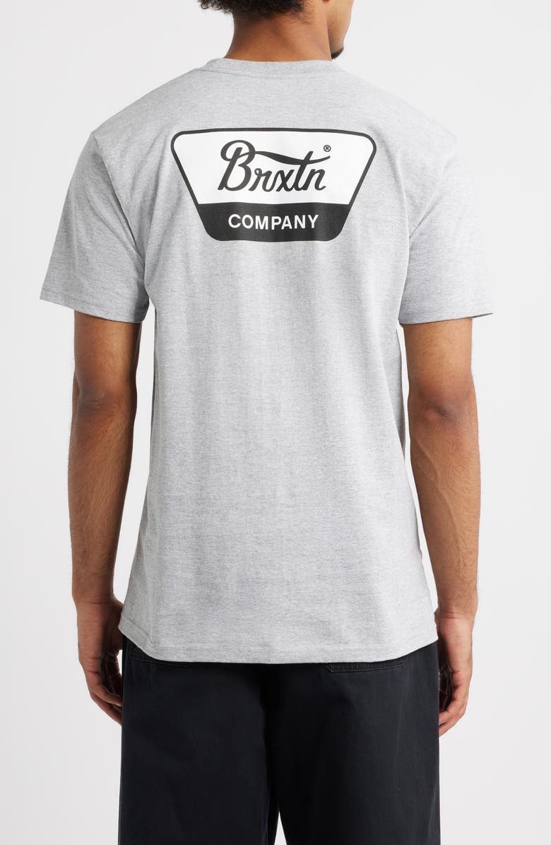 Brixton Linwood Logo Graphic T-Shirt, Alternate, color, Heather Grey/ Black/ White
