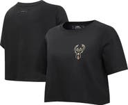 PRO STANDARD Women's Pro Standard Black Milwaukee Bucks Holiday Glam Boxy T-Shirt