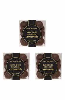 sugarfina Dark Chocolate Bourbon Caramels Set of 3 Candy Cubes