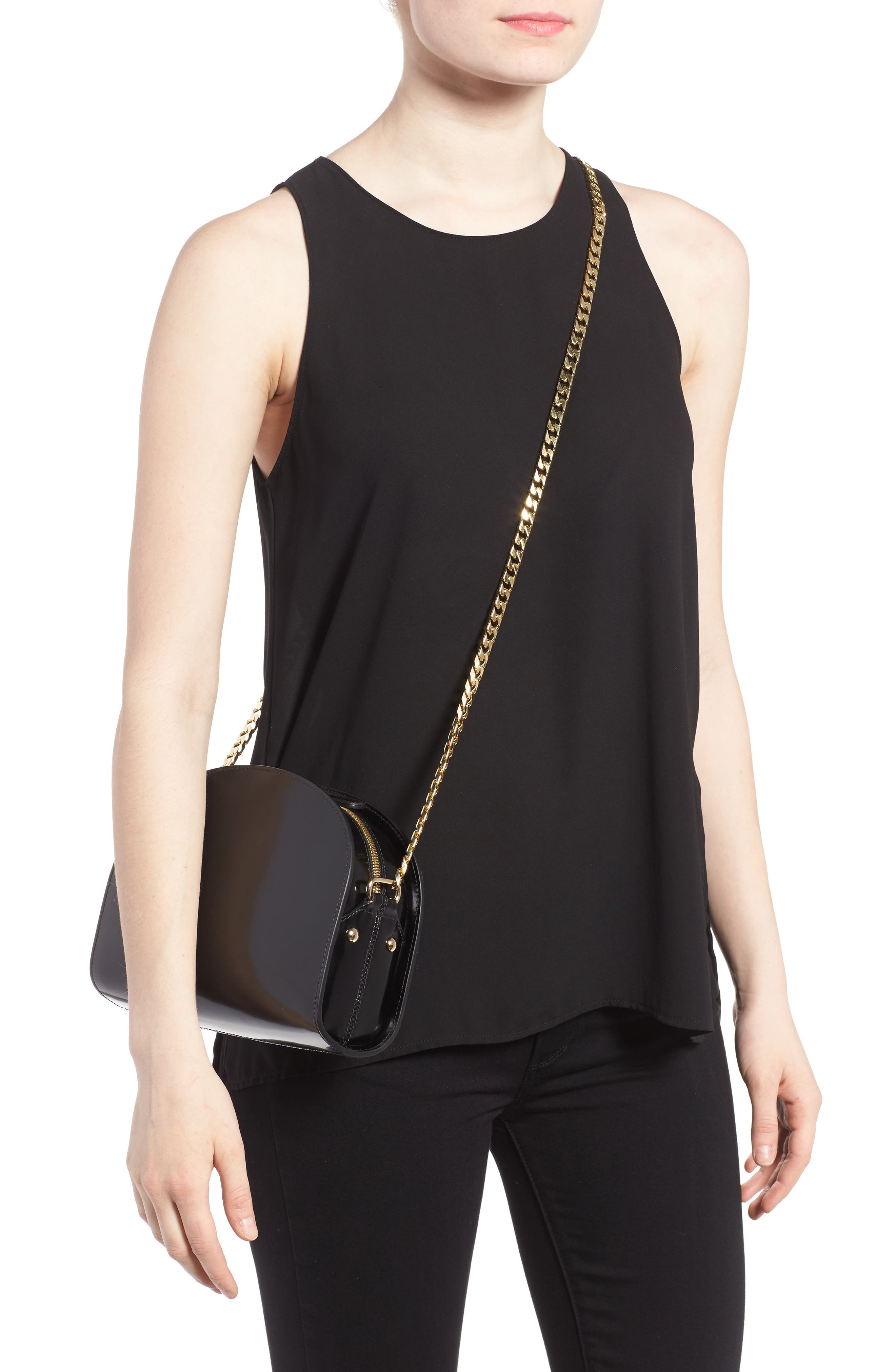 A.P.C. Sac Luna Leather Shoulder Bag, Alternate, color, 