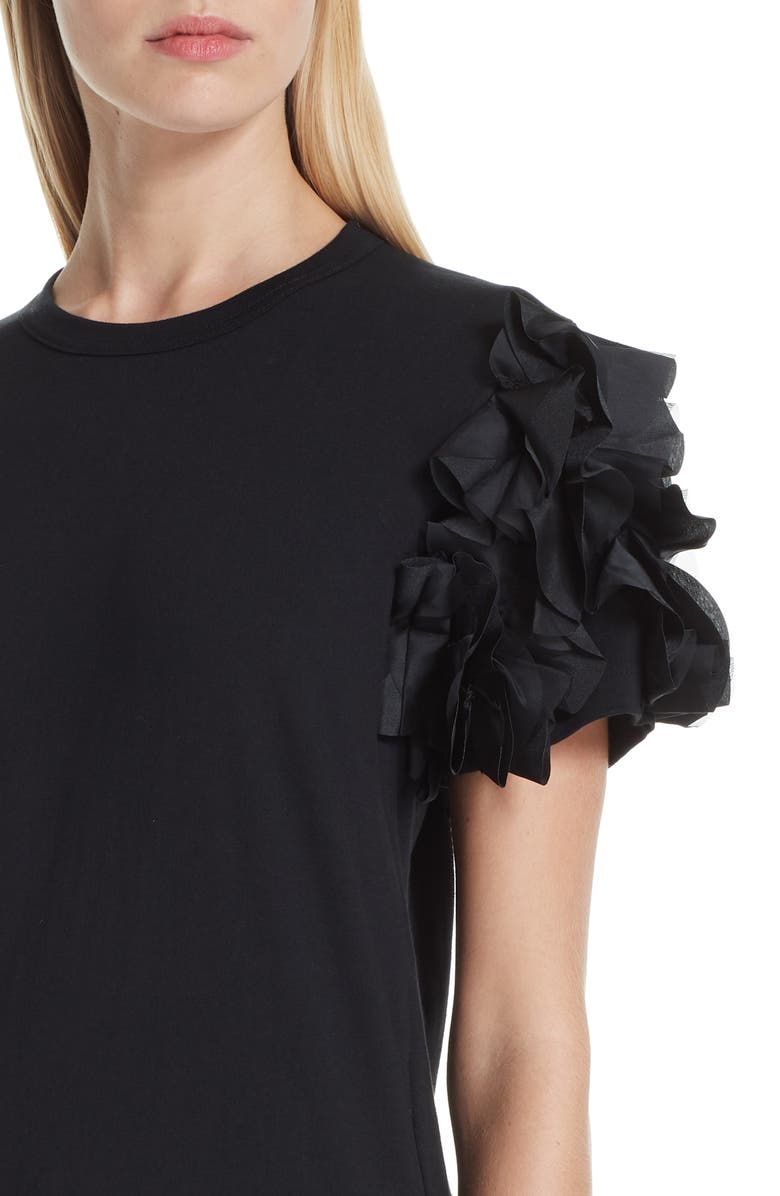 Comme des Garçons Floral Appliqué Tee, Alternate, color, 